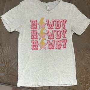 Graphic T-Shirt - Pink and Yellow Howdy Design